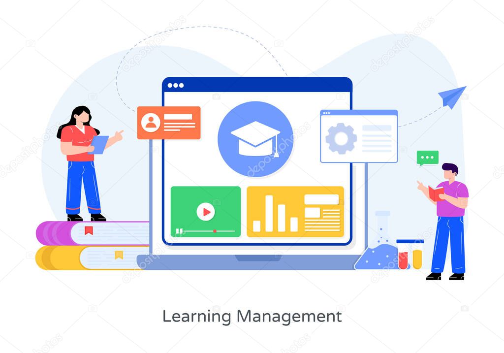 learning management  concept. vector illustration of a flat design style.