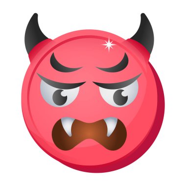 şeytan yüz ifadesi vektör illüstrasyonu