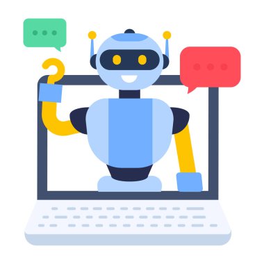 robot. Web simgesi basit illüstrasyon
