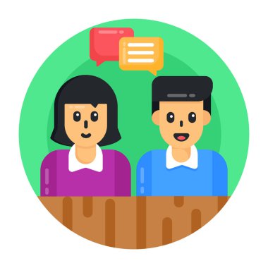 Konuşma baloncukları olan bir çiftin vektör çizimi