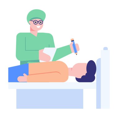 doktor ve hasta vektör çizimi tasarımı