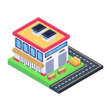 İzometrik şehir w vektör illüstrasyonuName