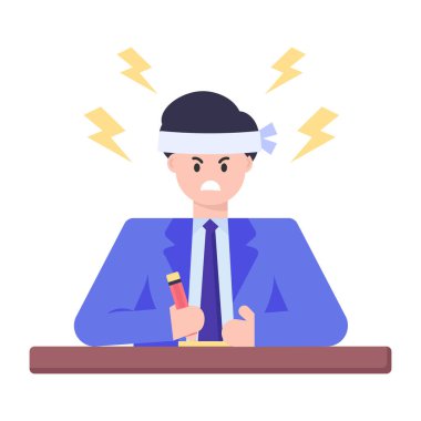 İş adamı çalışıyor. vektör illüstrasyonu