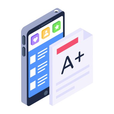 Harfli izometrik akıllı telefon