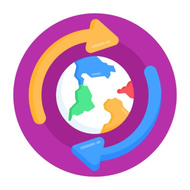 dünya küresi simgesi, vektör illüstrasyonu