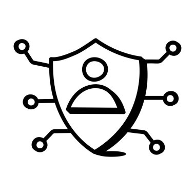 Güvenlik sistemi simgesi vektör illüstrasyonu