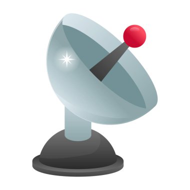 Uydu anteni beyaz arkaplanda izole edildi. vektör illüstrasyonu