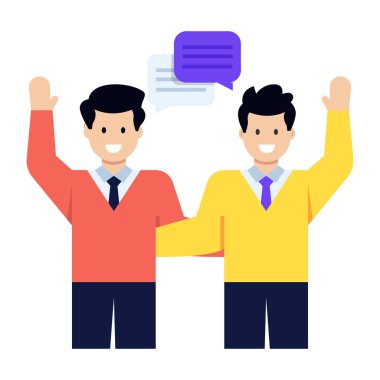 Konuşma baloncukları olan iş adamları vektör illüstrasyon tasarımı