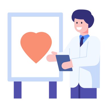 Kalp vektör illüstrasyon tasarımlı doktor