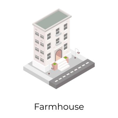 Modern hastanenin izometrik çizimi