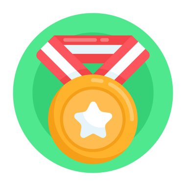 Madalya düz vektör simgesi