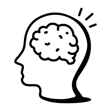 beyin ikonu vektör illüstrasyonu