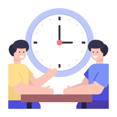 Saat vektör illüstrasyon tasarımı olan birkaç kişi