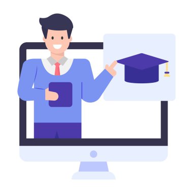 Eğitim konsepti web simgesi vektör illüstrasyonu 