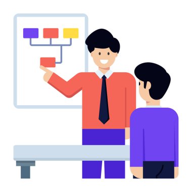 Konuşma kabarcığı vektör çizimi tasarımı olan iş adamları