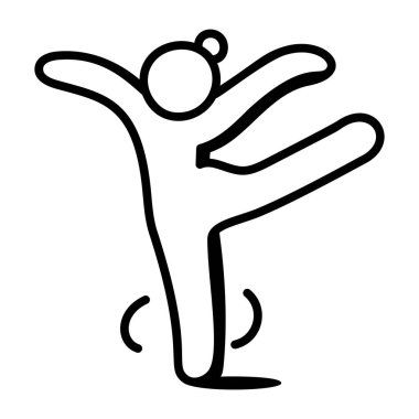 Dans ediyorum. Web simgesi vektör illüstrasyonu