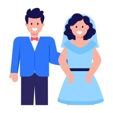 Aşık çift vektör çizimi tasarımı