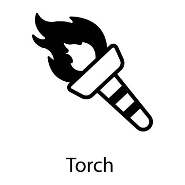 Meşale vektör simgesi. Düz çizim. 10 tasarım.