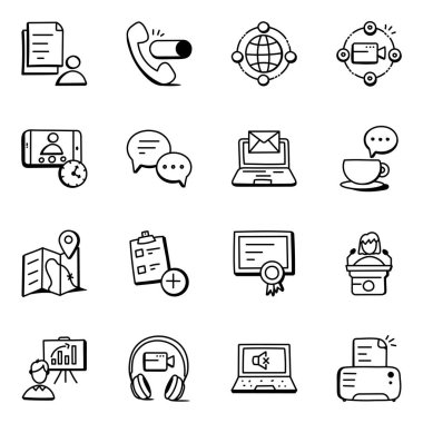 iş simgeleri kümesi, vektör illüstrasyonu