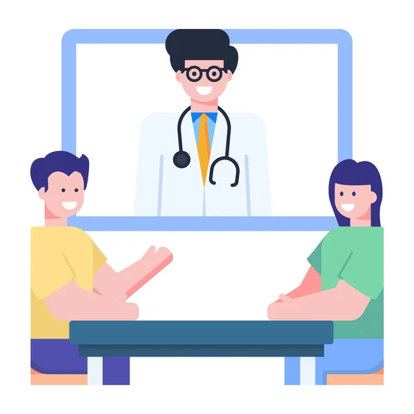 Arzt Und Patienten Web Icon Vektor Illustration — Stockvektor