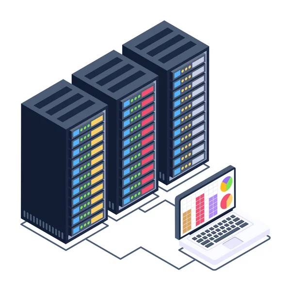 Datacenter Server Kamer Vector Illustratie Grafisch Ontwerp — Stockvector