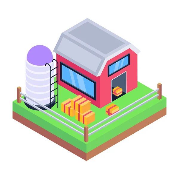 Isometric House City Vector Illustration — Stock Vector