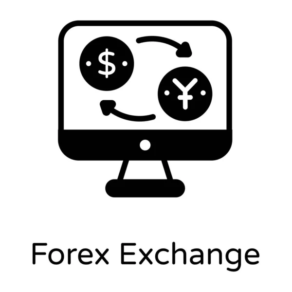 Pevná Ikona Forexové Výměny — Stockový vektor