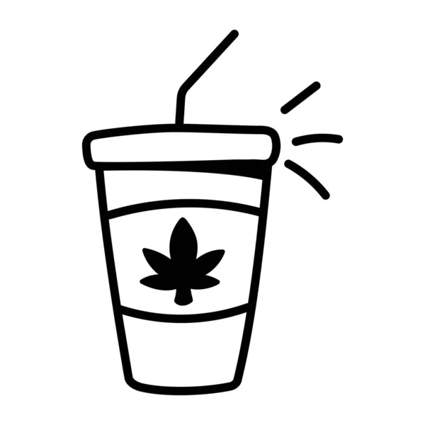 Ilustração Isométrica Vetor Bebida Cannabis — Vetor de Stock