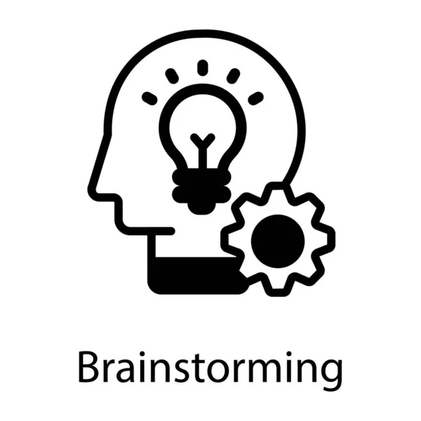 Ícone Vetor Plano Brainstorm — Vetor de Stock