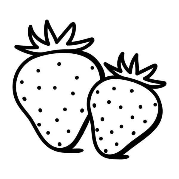 Erdbeer Symbol Umriss Illustration Von Fruchtvektorsymbolen Für Das Web — Stockvektor