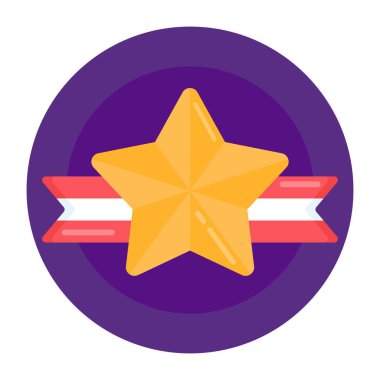 yıldız düz simgesi, vektör illüstrasyonu