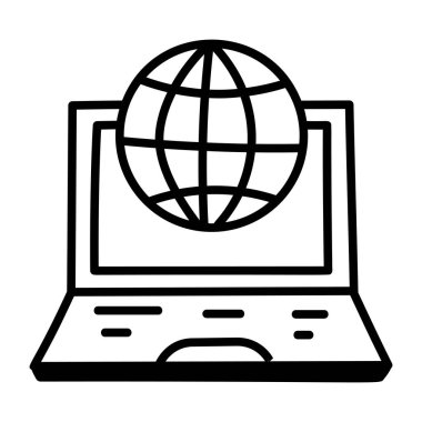 Dünya haritası ve dünya haritası çizimine sahip dizüstü bilgisayar