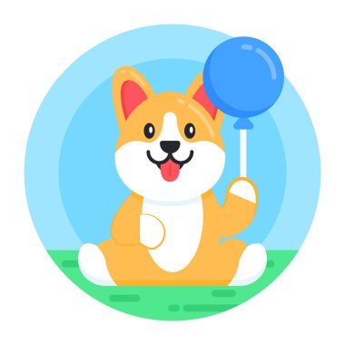 Balonlu şirin köpek, vektör çizimi