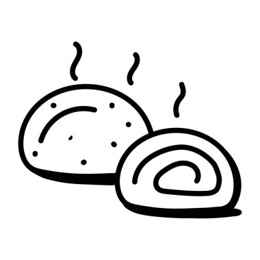 Ekmek. Web simgesi basit illüstrasyon