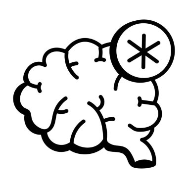 Beyin. Web simgesi basit illüstrasyon