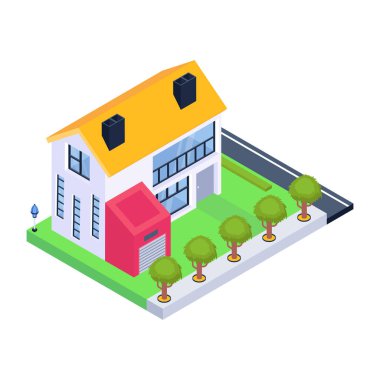 izometrik şehir inşa vektör illüstrasyon tasarımı