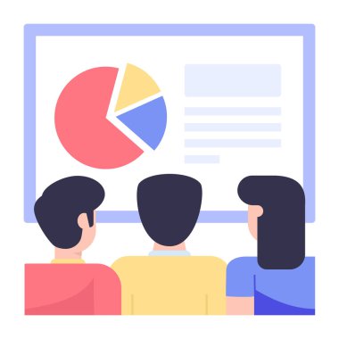 iş insanları düz vektör simgesi