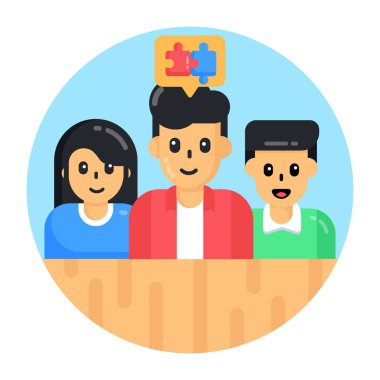 sohbet balonu vektör çizim tasarımı olan bir grup insan