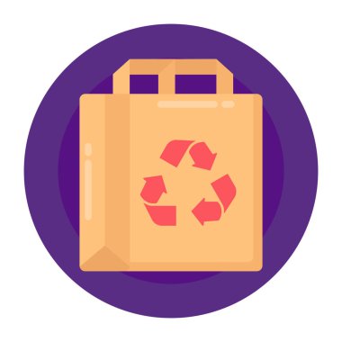 Alışveriş poşeti ikon vektör illüstrasyonu