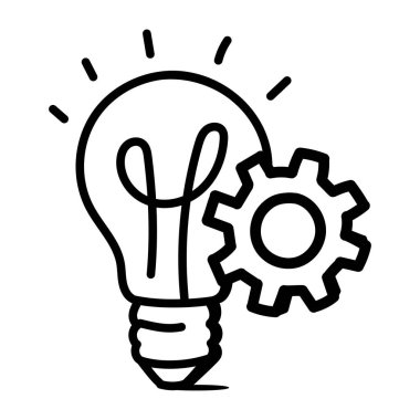 fikir ampul ikonu vektör illüstrasyon grafik tasarımı