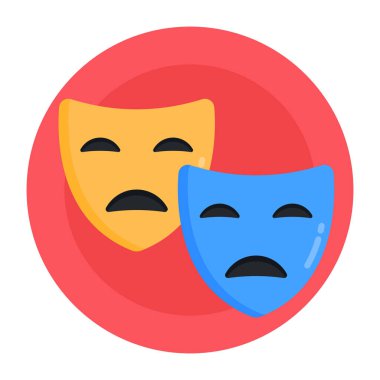 Web için tiyatro simgesi, vektör illüstrasyonu