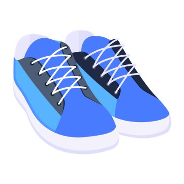 spor ayakkabıları vektör çizimi, düz tasarım konsepti