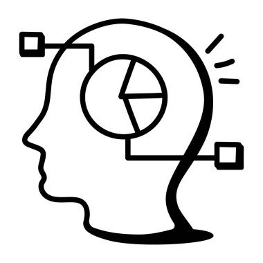 beyin ikonu vektör illüstrasyonu