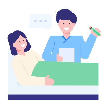 doktor ve hasta vektör çizimi tasarımı