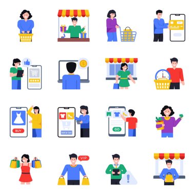 Web tasarımı için çeşitli vektör simgeleri kümesi