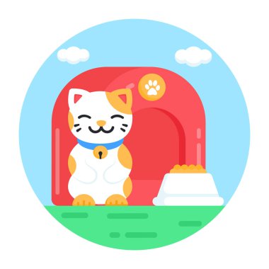 Yastıklı kedi, vektör çizimi