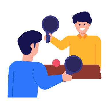 ping pong vektör illüstrasyon tasarımı oynayan erkekler