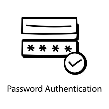 parola vektör simgesi. siyah basit çizgi çizimi.