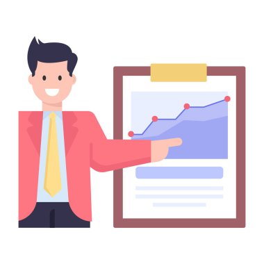 Tablet bilgisayarı ve çizelgesi olan bir iş adamı.