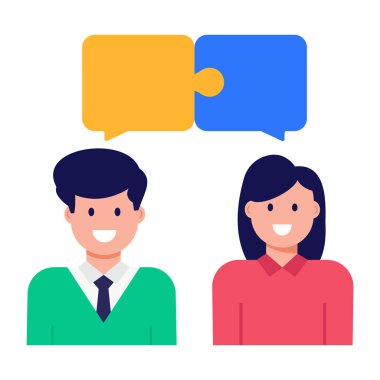 Konuşma kabarcığı vektör çizimi olan insanlar